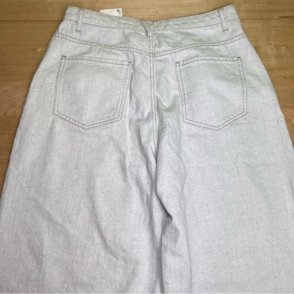 ZARA cotton/linen neutral flare high waist pants size M NWT - Picture 8 of 8